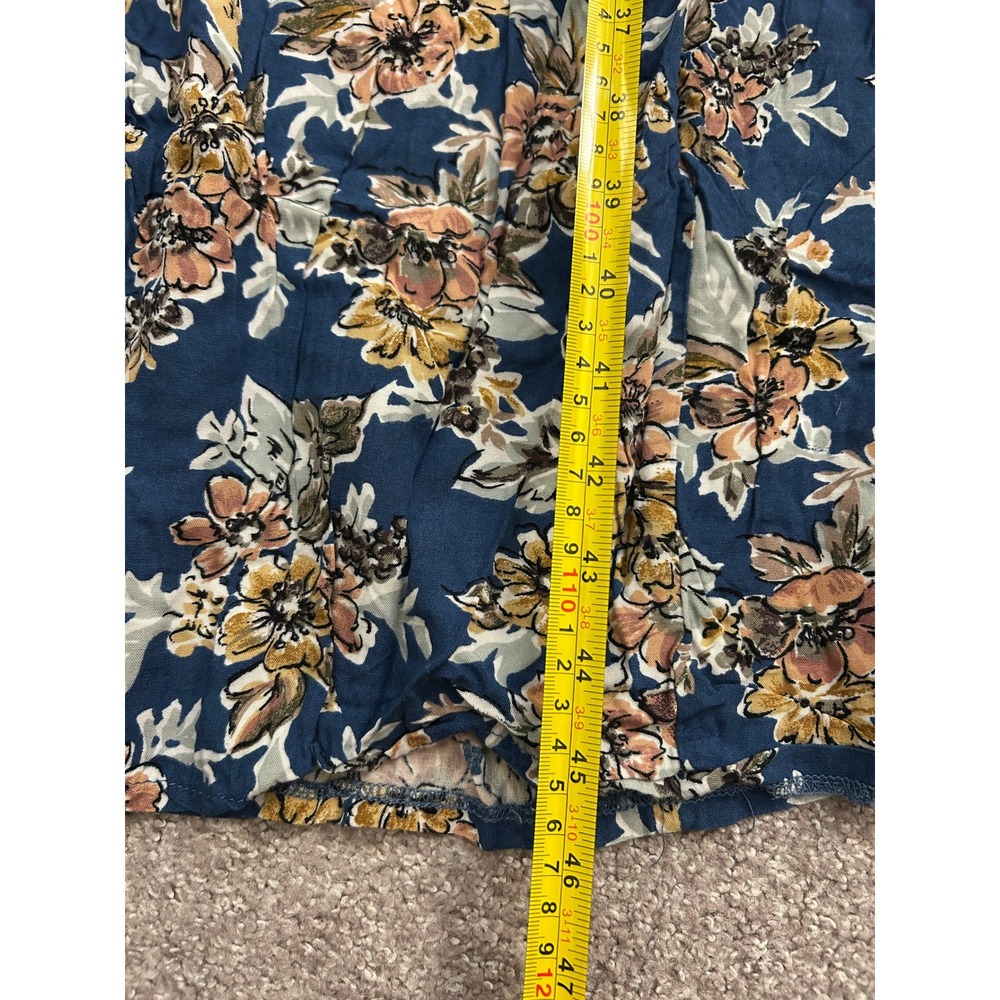 VTG Bentley Floral Midi Dress Womens 14 Blue Excellent Crochet Lace Bib Boho - Picture 9 of 12